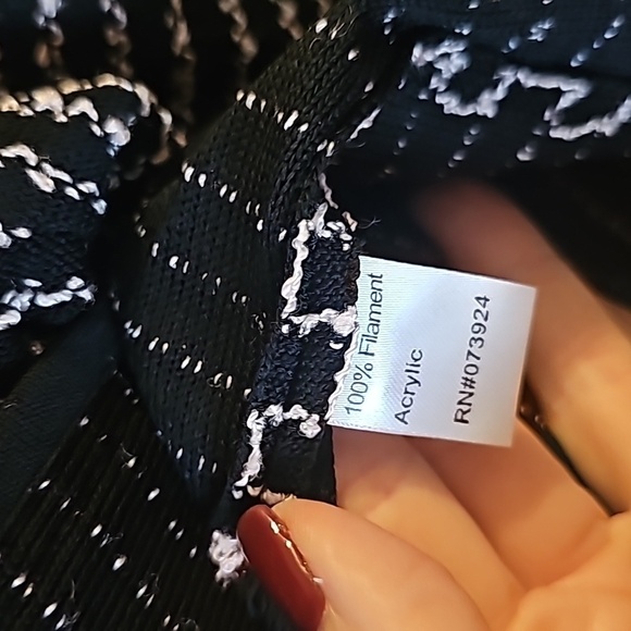 Ming Wang sz large petite pink black knit sweater jacket - Picture 5 of 7